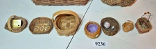 7 Primitive Antique Children’s Size Miniature Handled & Woven Gathering Baskets