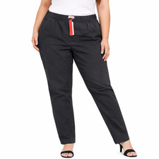 Sheego Damen Hose Jogpants Stoffhose Schwarz Gr. 46-50 Normal/Kurz/Long (5666)
