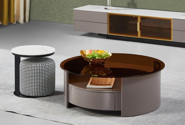 Grauner Couchtisch Tisch Beistelltisch Kaffeetisch Luxus Design Modern-image