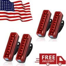 4x LED USB Rechargeable Bike Tail Light Bicycle Safety Cycling Warning Rear Lamp