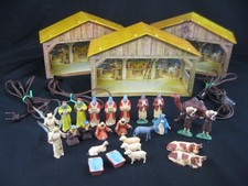 Large Lot of Vintage Marx Tin Nativity Set Pieces