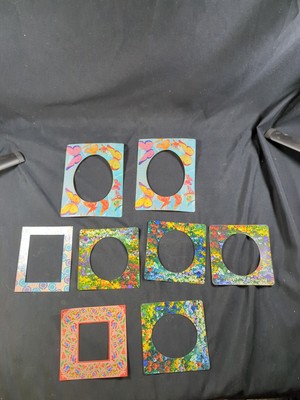 Set 8 Floral Flower Butterfly Magnetic Fridge Refrigerator Flat Picture Frames 