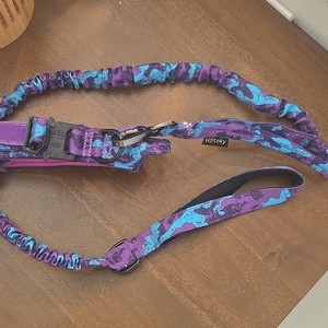 Hotsky Adjustable Purple Blue Nylon Strap Harness with Leash for Dogs