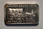 5 Oz Vintage Covered Wagon Silver Bar From Golden State Mint