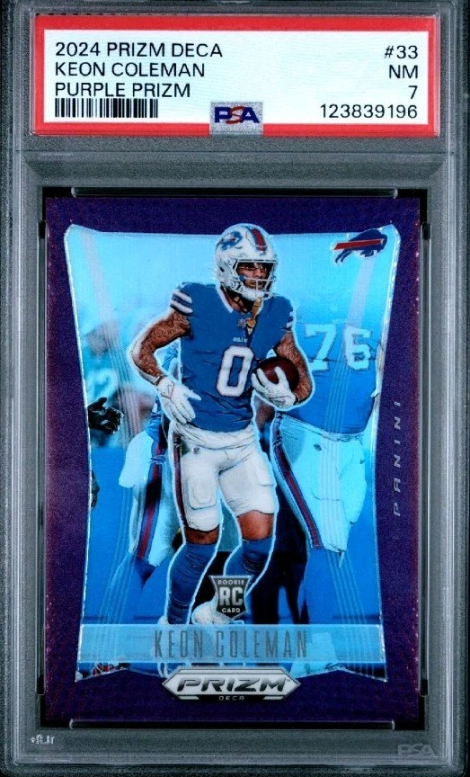 2024 Panini Prizm Deca - Keon Coleman #33 Purple Prizm /99 (RC)
