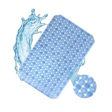 Splash Home Non Slip Bathtub Mat with 86 26.5" x 14.3" Rectangular , Blue
