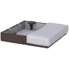 UV-Resistant Kids Sandbox 47x47x9in 772lb Fill with Cover and Base Mat