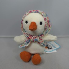 TAGS Jellycat - Cream Betty Bonnet Chick - Tiny Plush Soft Toy 5" Retired Beanie