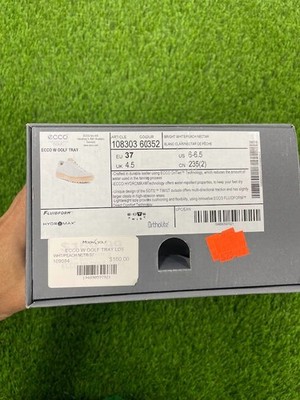 Ecco Ladies Golf Tray Bright White/Peach Nectar Size 37