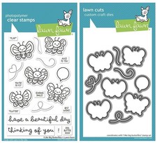 Lawn Fawn I Like Big Butterflies 4"x6" Stamps  Coordinating Dies, Bundle of 2