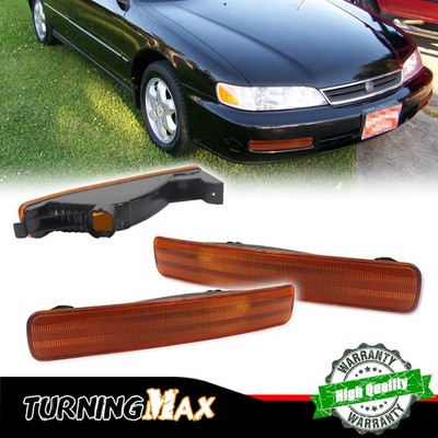 For 96-97 Honda Accord Amber Turn Signal Light Housings Driver & Passenger Sides