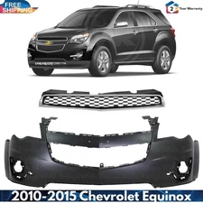 Front Bumper Cover Fascia & Grille Assembly Kit For 2010-2015 Chevrolet Equinox