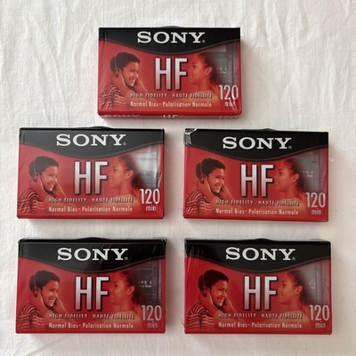 5 Sony HF 120 Audio Cassette 120 Minutes Blank Tapes IECI Type I Lot Set SEALED