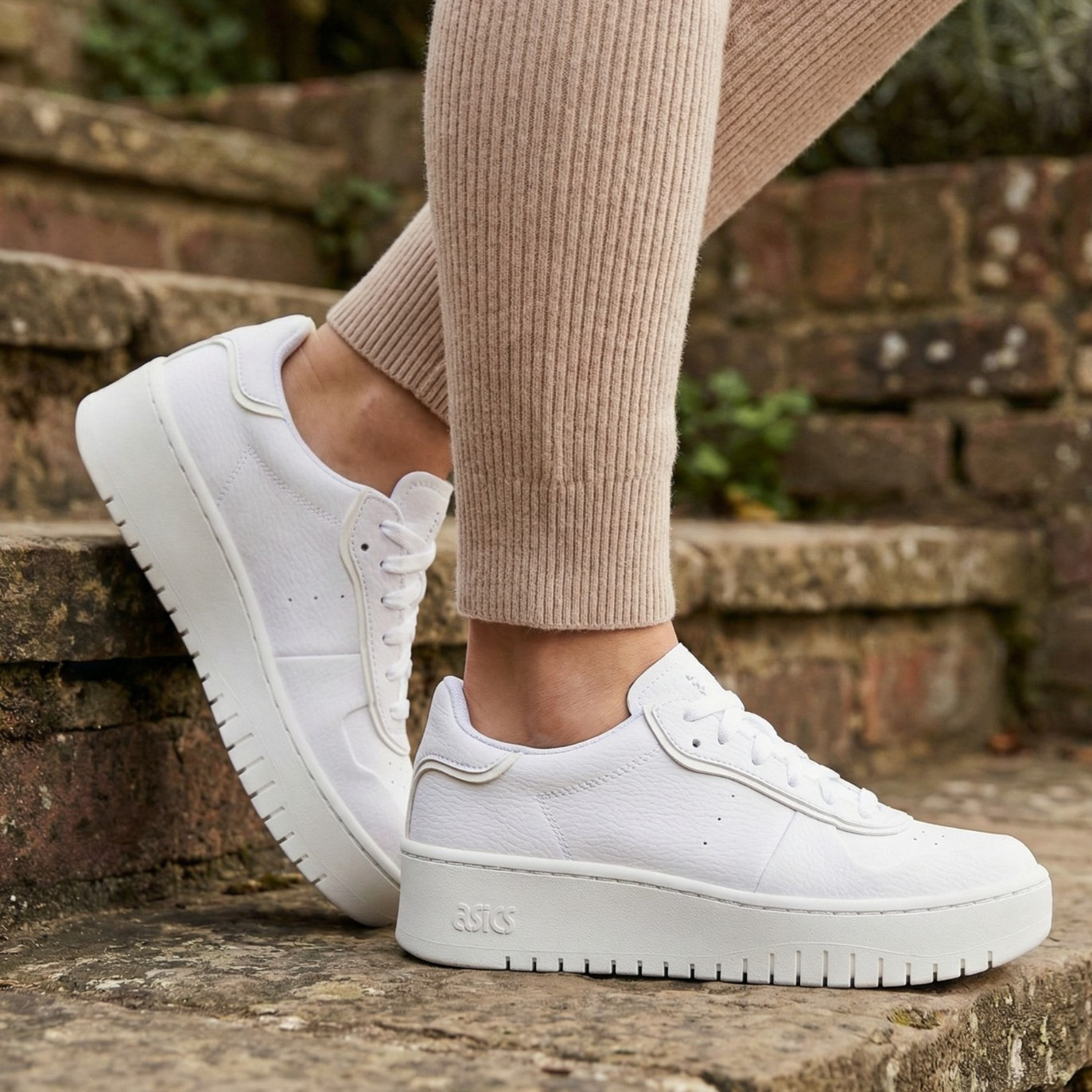 New ASICS Tiger Japan Platform Low Top Casual Women Sneakers White size 9