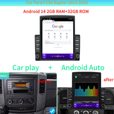 For Ford F150 Raptor 2013 2014 Android14 Car Stereo Radio Carplay GPS WIFI Navi