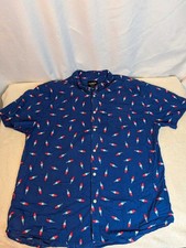 Carbon Blue Popsicle Print Short Sleeve Butto...