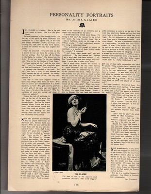 1920 Theatre - ina Claire Original print