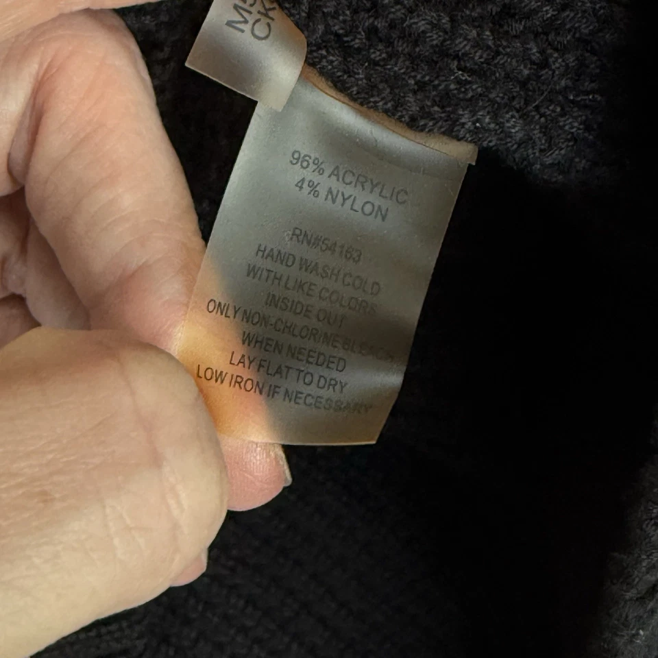 Nuevo con etiquetas Suéter Calvin Klein Mujer XL Negro Tejido con Cable Capucha Cuello Simulado Elegante Foto 4 de 4