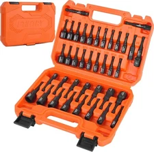 39Pcs Magnetic Nut Driver Set for Impact Drill, Metric & SAE Black 