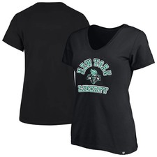 Women's Profile x 47 Black New York Liberty Logo Lockup Plus Size V-Neck T-Shirt