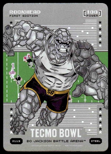 Bo Jackson Battle Arena TECMO BOWL Silver Battlefoil Rockhead Chris Doleman