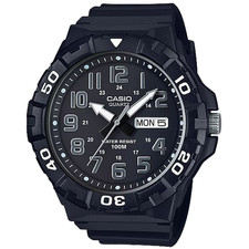 Casio MRW-210H-1AV Men  s Black Analog Date Window Sport Watch Resin Band WR 100M