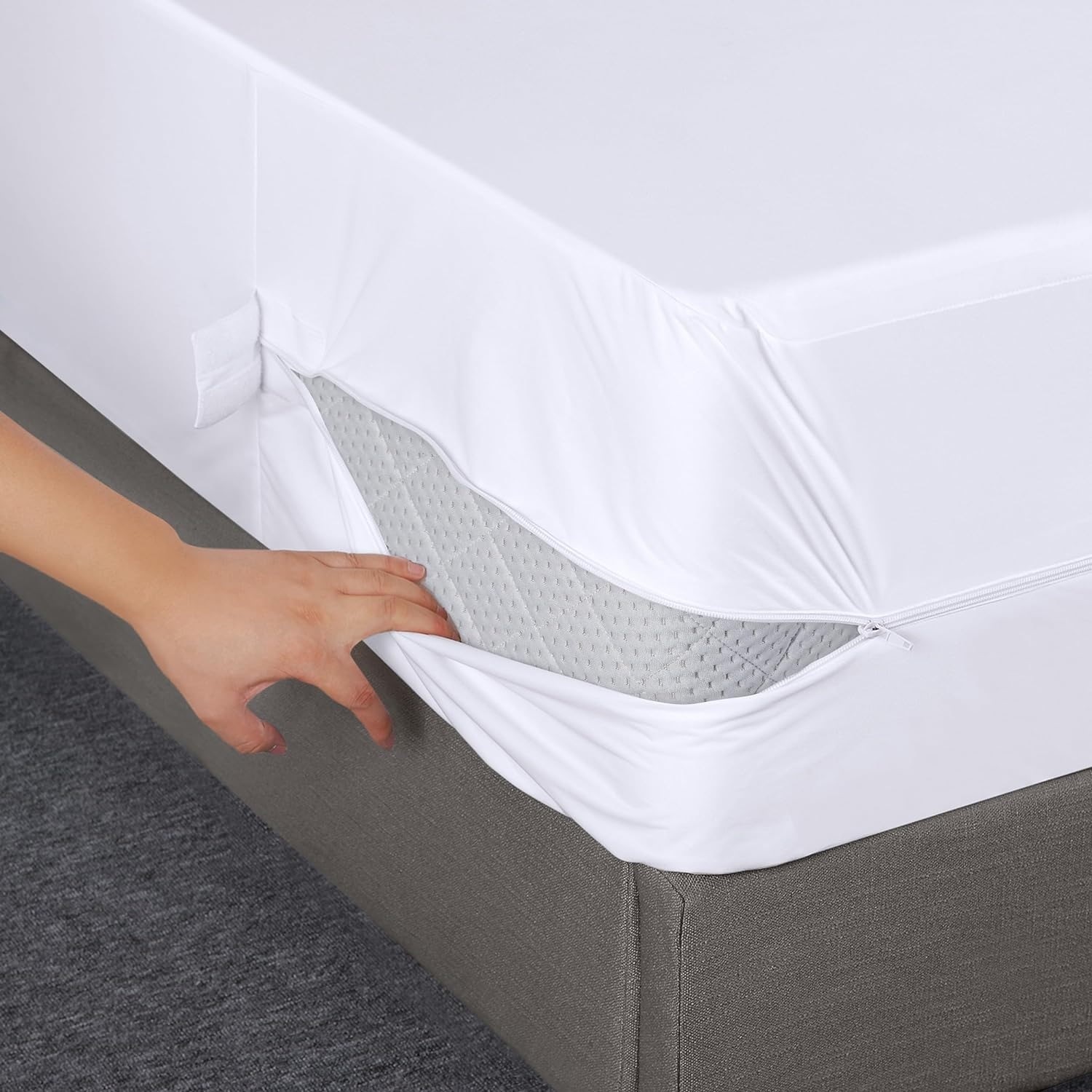 Mattress Encasement Protector Extra Deep 30cm Waterproof Cover Zipped Super King