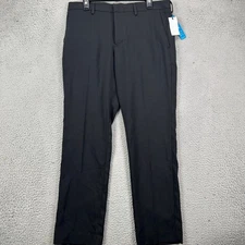 Perry Ellis Portfolio Travel Luxe Twill Pants Dress Mens 34X30 Black Stretch NEW