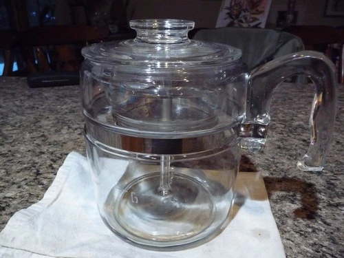 Vintage Pyrex Flame Ware 7759 Glass Percolator 9 Cup Coffee Pot Complete Set