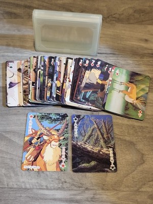 Studio Ghibli Princess Mononoke Playing Cards Complete w/ Case Holder + Jokers