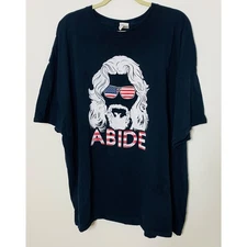 The Big Lebowski Mens Black The Dude Abide Short Sleeve Tee Shirt Plus Sz 4XL