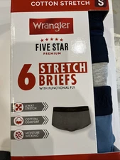 Wrangler Men's Five Star Stretch Briefs Underwear Sz Small New 6 Pairs