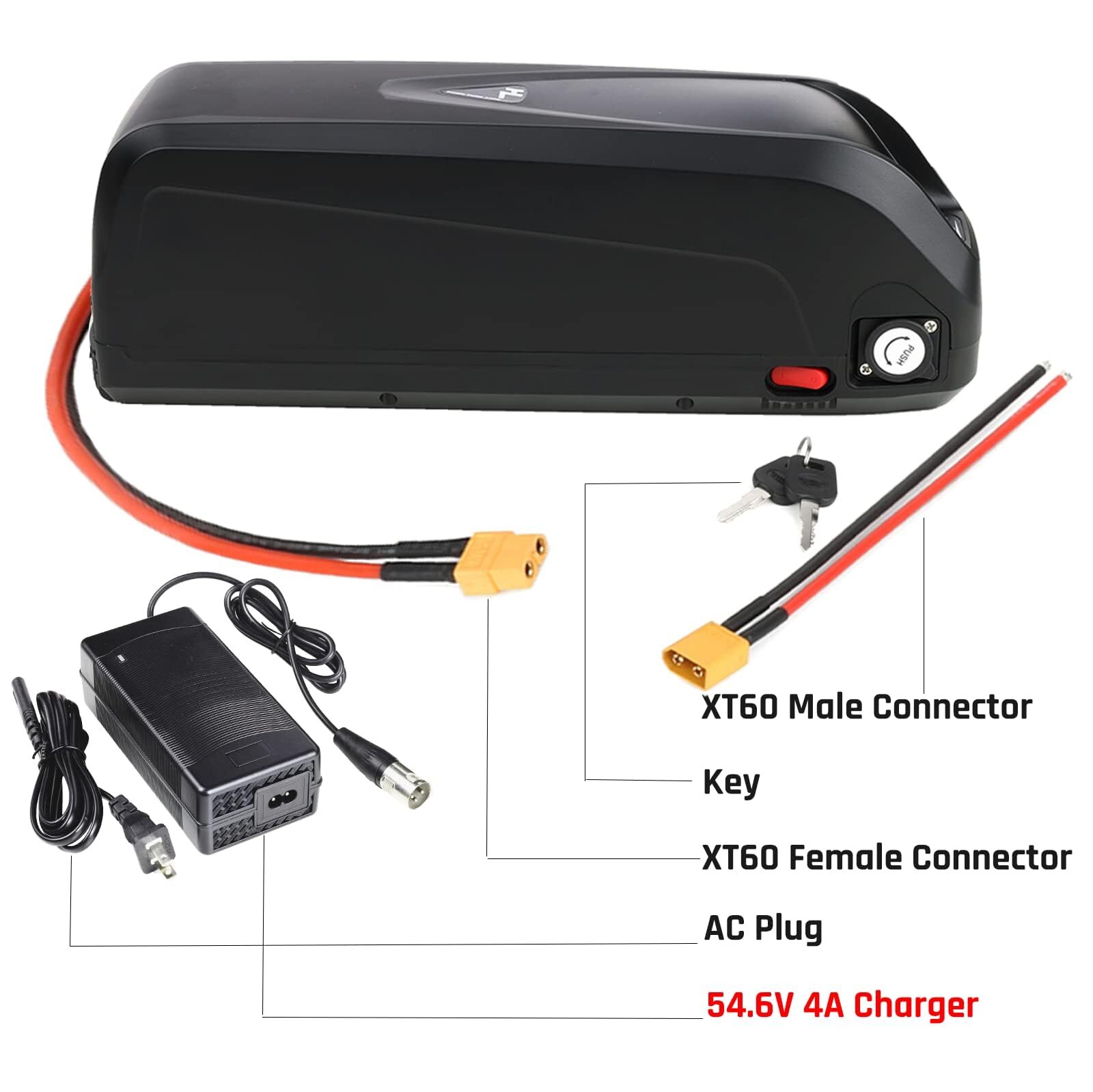 48V 12.5Ah HAILONG Lithium Ebike Battery Electric Bike Battery 200W-1000W 5Pin