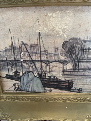 Vintage Wender Mfg. Co. Gerahmte Drucke USA Hafen & Kanal detaillierte verzierte Rahmen - Bild 9 von 21