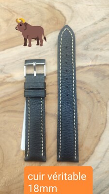 Echtlederarmband 18 mm Made in Spain schwarz 