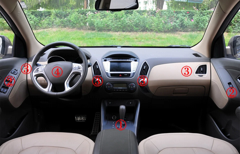 For Hyundai Tucson ix35 2010-2017 Carbon Fiber Pattern Interior DIY Trim Decals Foto 4 de 4