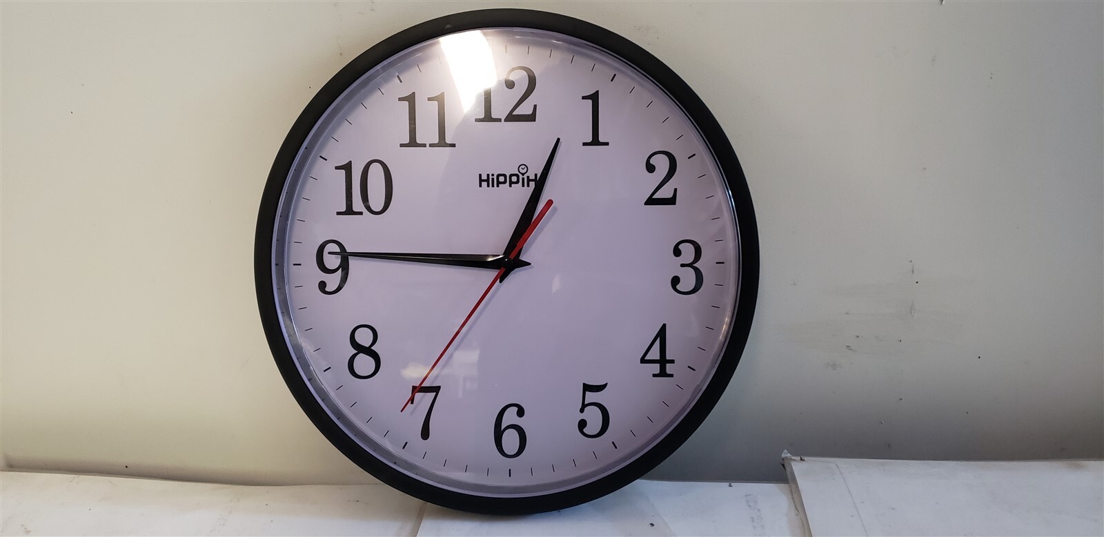 Hippih Black Wall Clock Silent Non Ticking Red Second Hand 10 In Round Easy Read