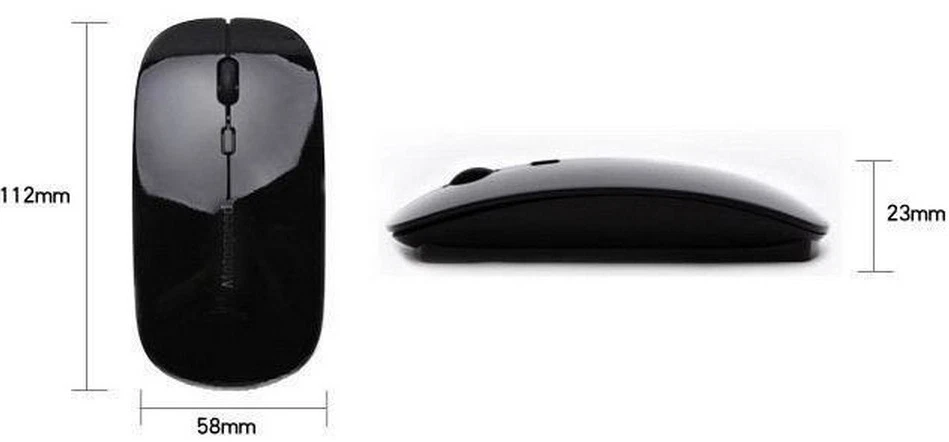 BLACK USB WIRELESS MOUSE SCROLL SLIM CORDLESS OPTICAL 2.4GHz FOR MAC PC LAPTOP - Image 3 of 4