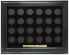 24 HARD ROCK LAS VEGAS CHIPS (NOT INCLUDED) WALL DISPLAY PICTURE FRAME 12" x 9"