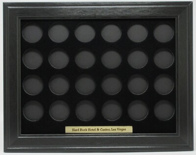 24 HARD ROCK LAS VEGAS CHIPS (NOT INCLUDED) WALL DISPLAY PICTURE FRAME 12'' x 9''