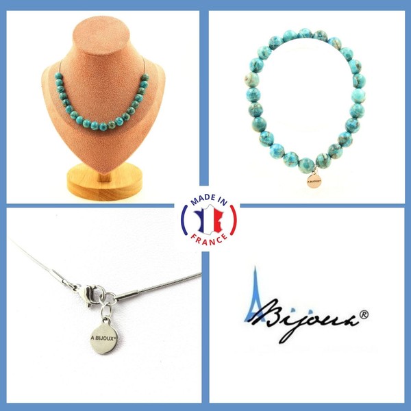 Steine Und Mineralien. Schmuckset Armband Halskette 20 TüRkisperlen Aus Afrika-image