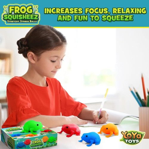Toys Frog Squisheez Squishy Stress Relief Balls (Set of 4) | Stretchy Fidget Ani - Picture 8 of 8