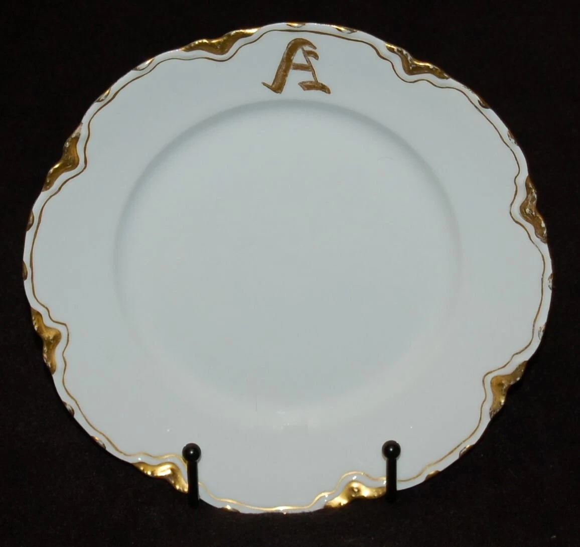 LIMOGES 手描き プレート J P L France Limoges Hand Painted Plate Dish Beaded Edges JPL