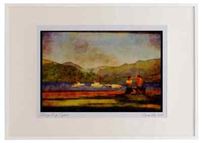 Schottland UK 231018 Inveraray, Loch Fyne Aquarell Bilderrahmen