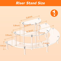 3 Tier Acrylic Display Risers, Half Moon Cupcake Stand, Clear Perfume Organizer, 2