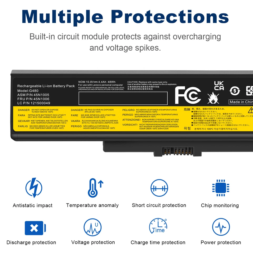 Batería para Lenovo G480 G485 G500 G510 G580 G580A G585 G700 L116Y01 L11S6F01 EE. UU. Foto 4 de 4