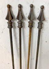 4QTY: 55" Plant Stake Flower Garden Trellis Metal Quad Cast Iron Fence Finial