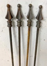 4QTY: 55" Plant Stake Flower Garden Trellis Metal Quad Cast Iron Fence Finial
