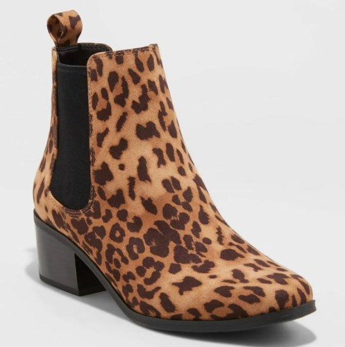 Ellie Leopard Wide Width Chelsea Boots 