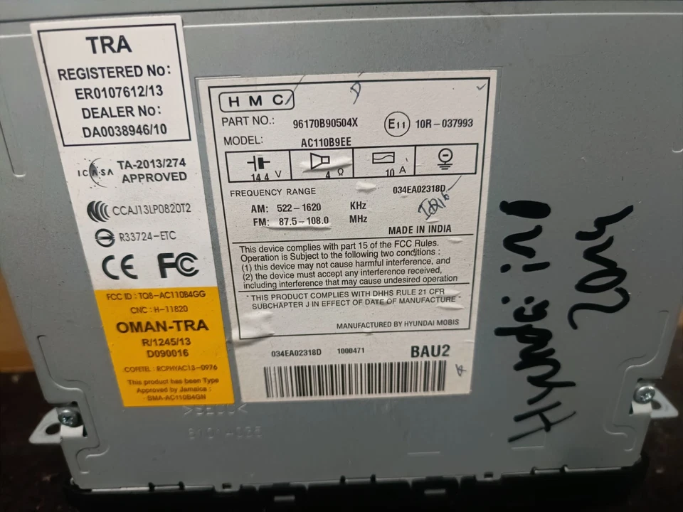 AC110B9EE AUDIOSYSTEM / RADIO-CD / 1038473 FÜR HYUNDAI I10 BASIS Image 2 of 4 AC - Bild 3 von 3